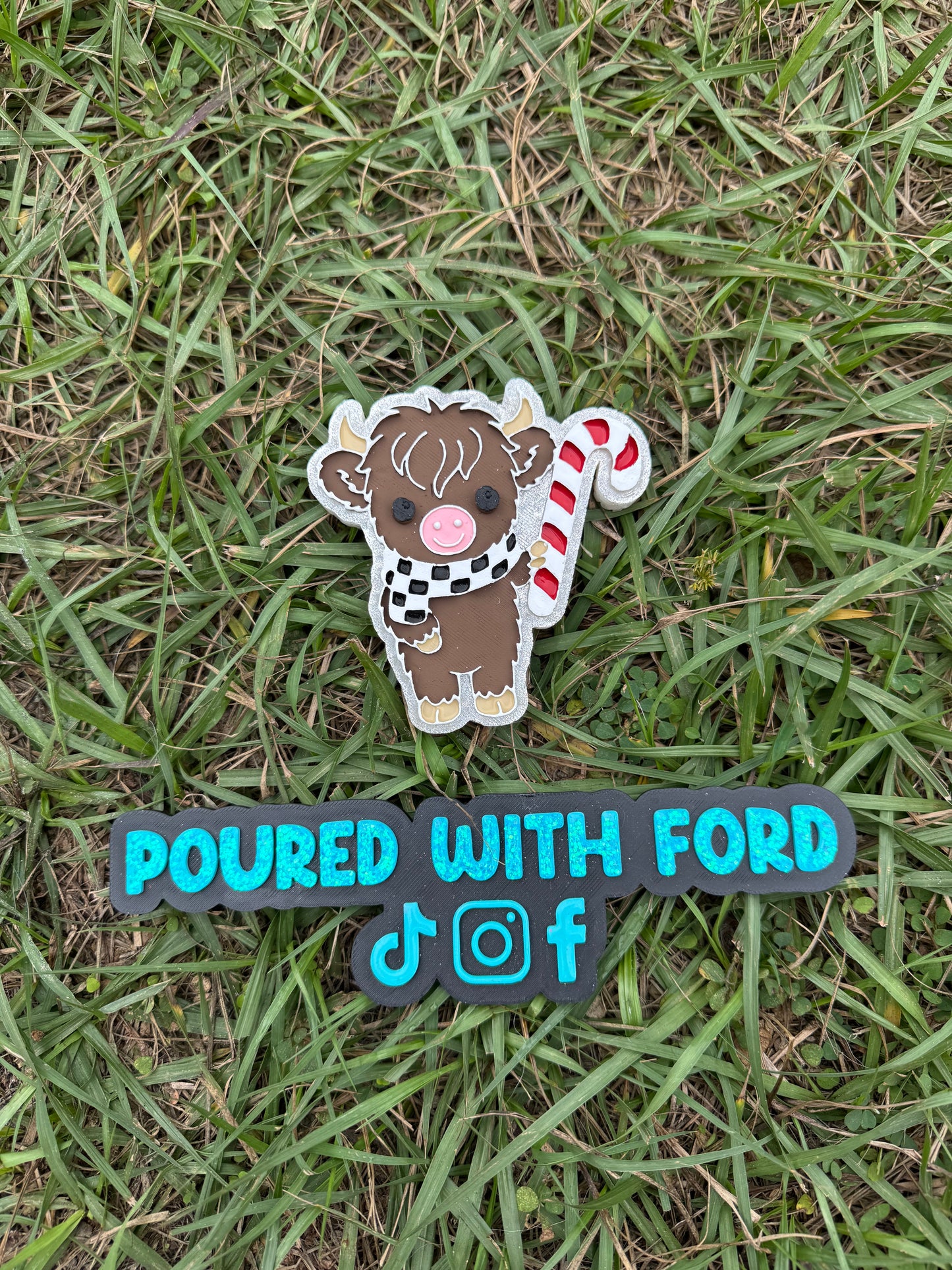 Christmas highland candy cane cow