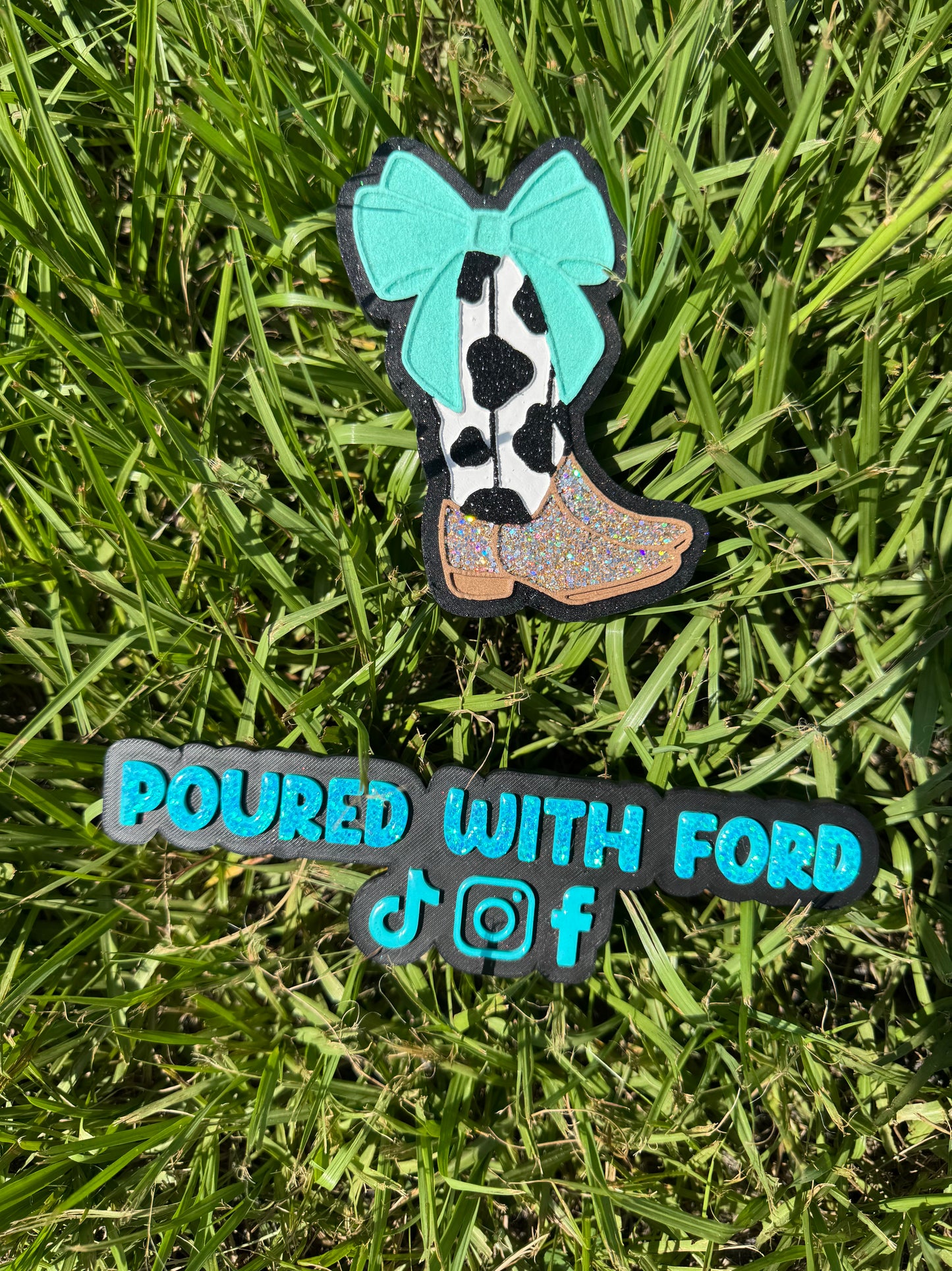 Cow Print Boots with Bow