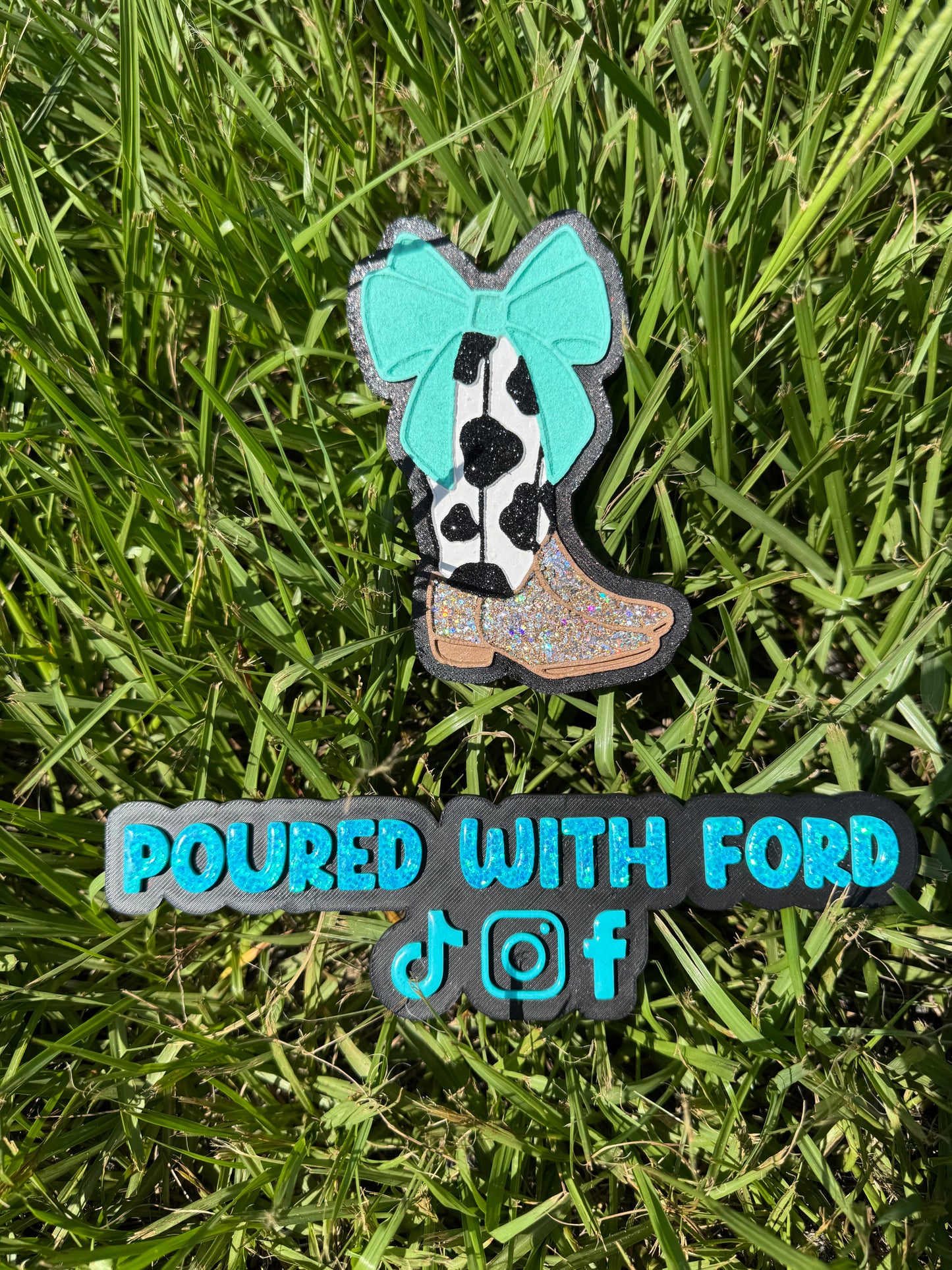 Cow Print Boots with Bow