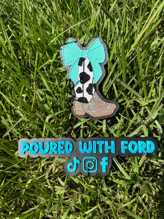 Cow Print Boots with Bow