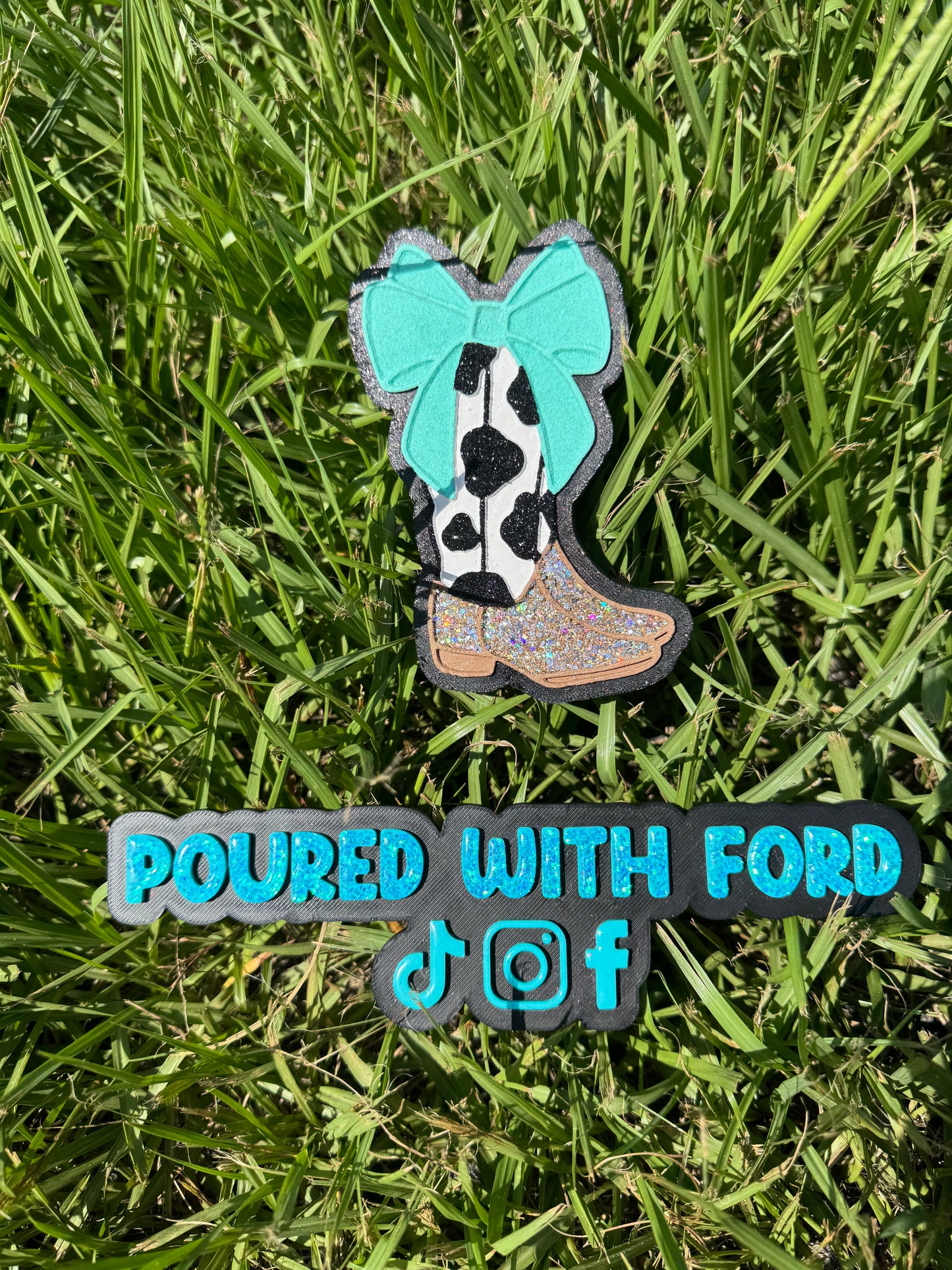 Cow Print Boots with Bow