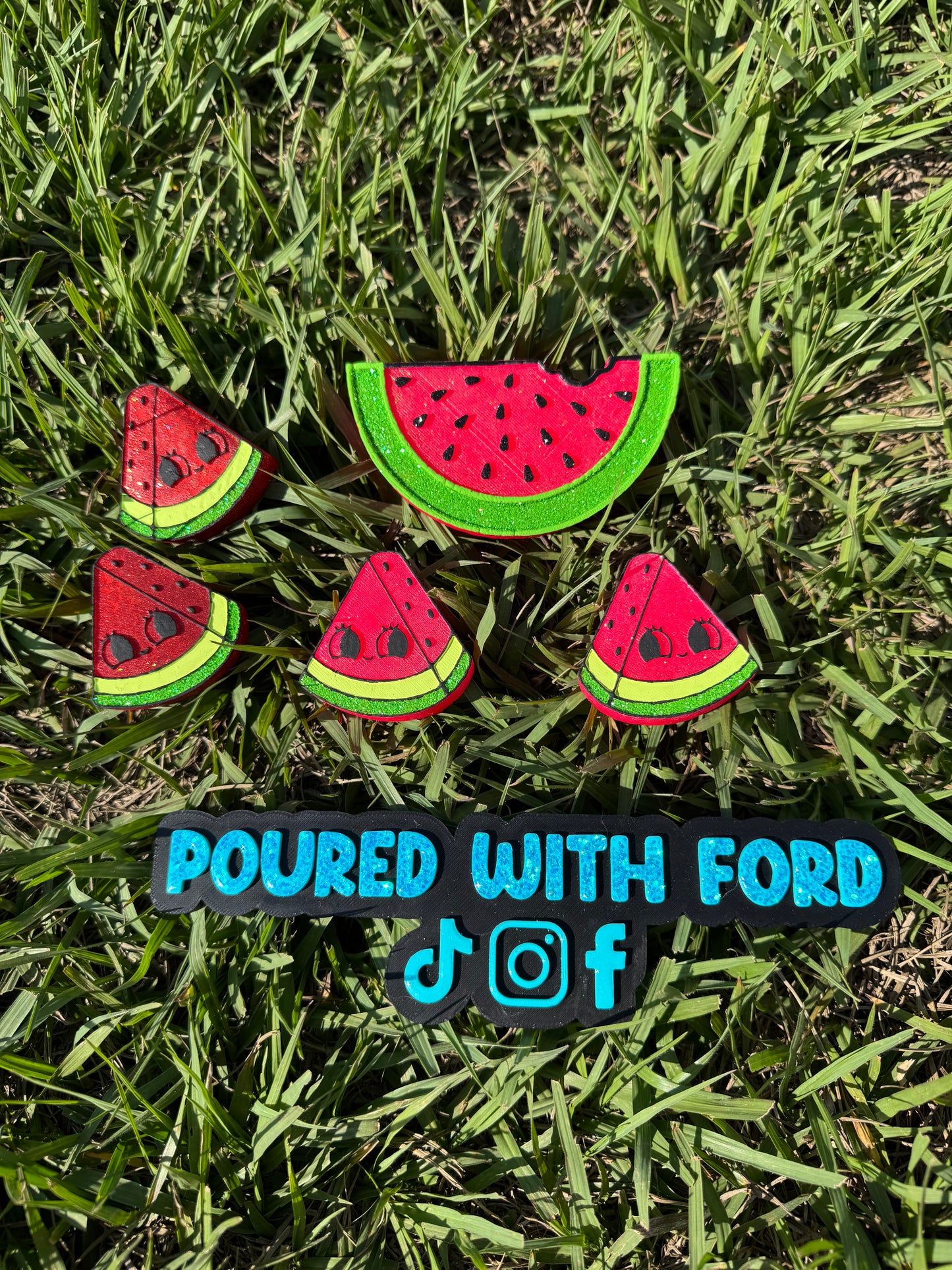 Watermelon slice + optional vent clips