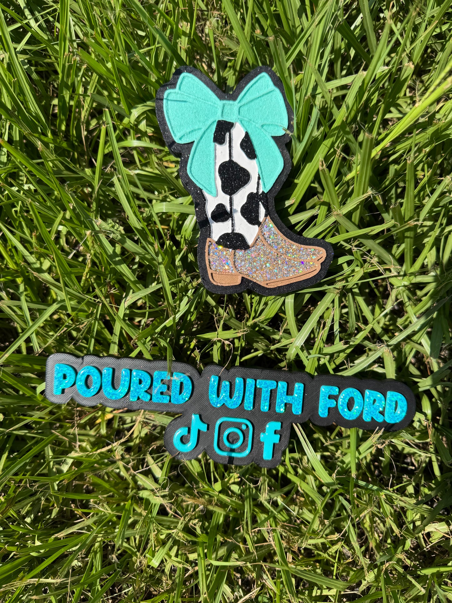 Cow Print Boots with Bow