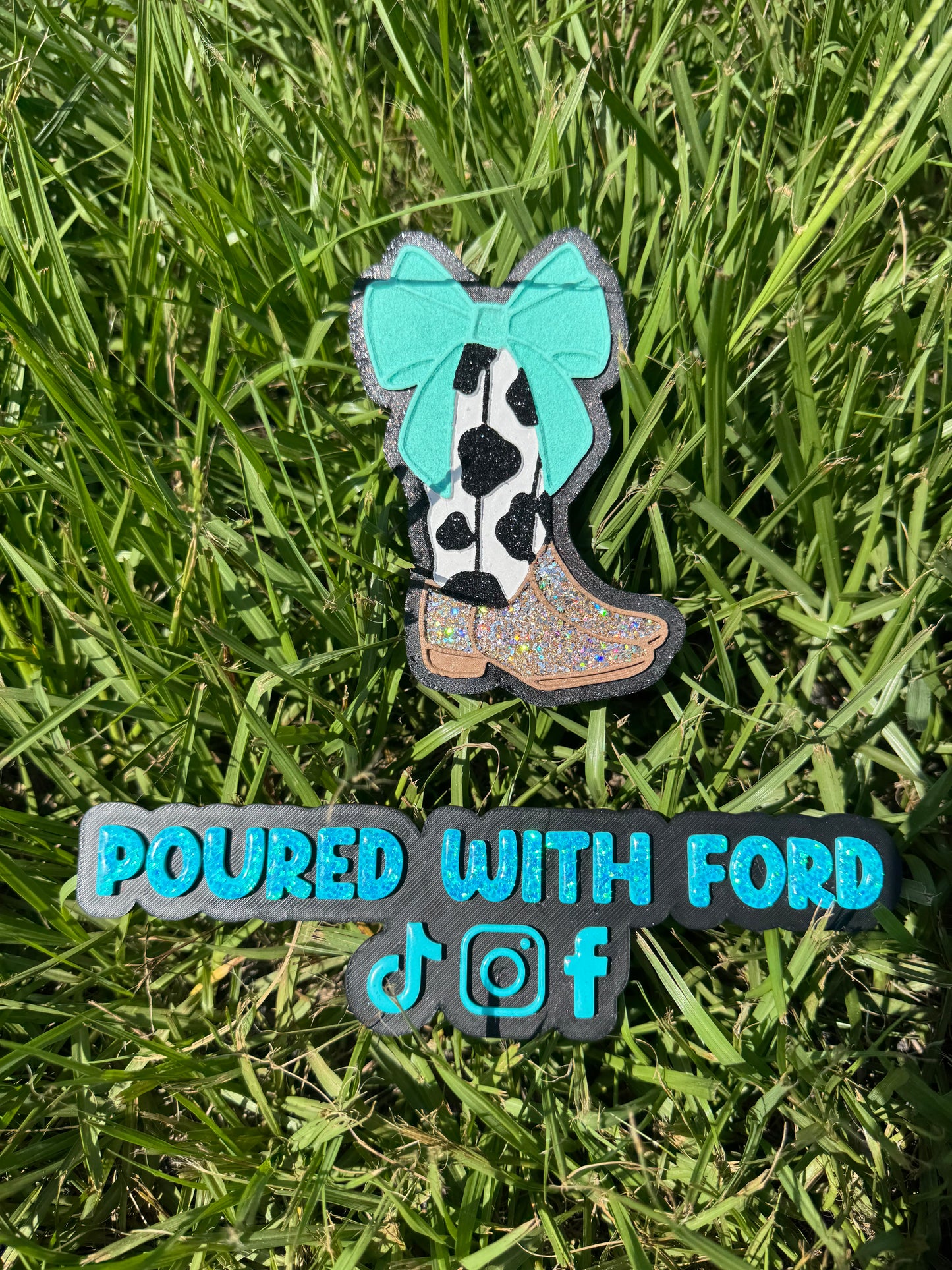 Cow Print Boots with Bow