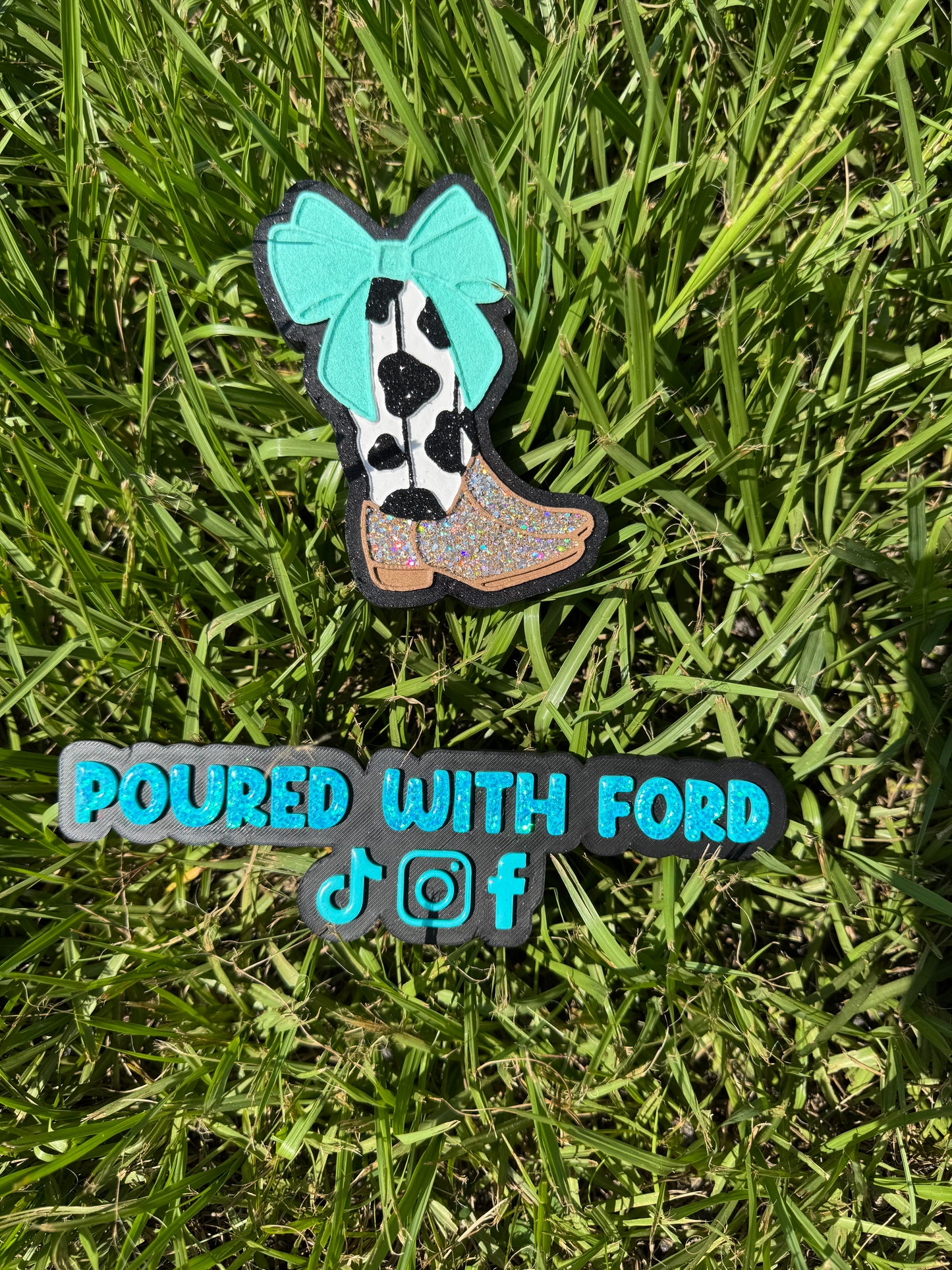 Cow Print Boots with Bow