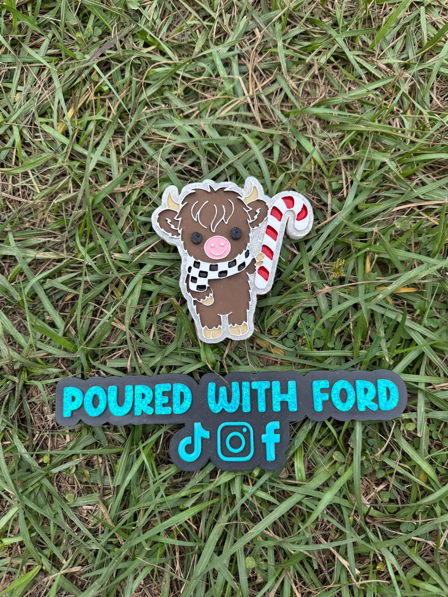 Christmas highland candy cane cow