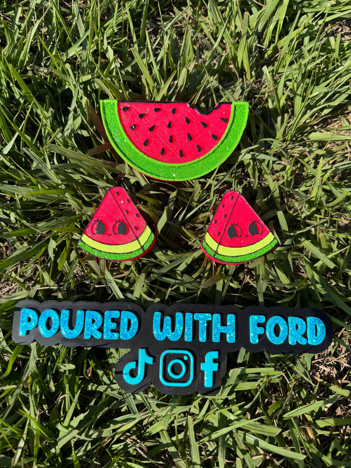 Watermelon slice + optional vent clips