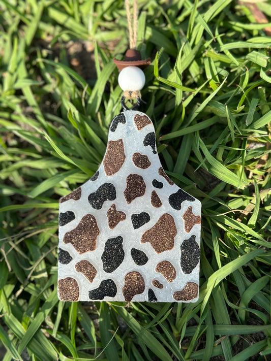 Cow Print Cow Tag Freshie